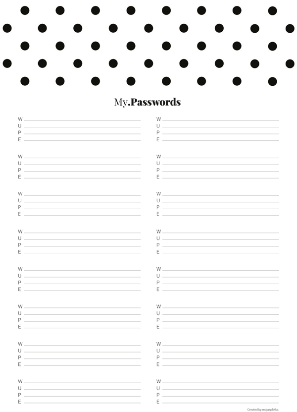 Passwords template